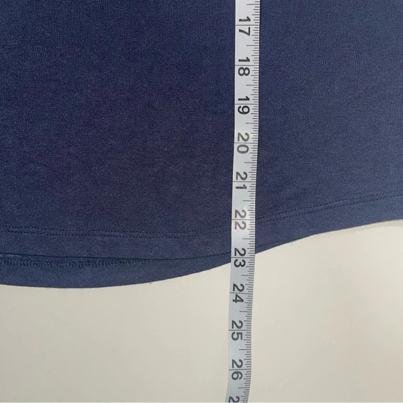 Athleta Breezy Navy Blue Cutout Back Semi-sheer Long Sleeve Top Small Women’s - Picture 9 of 12